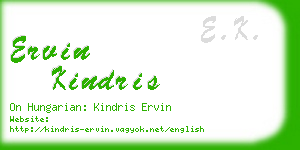 ervin kindris business card